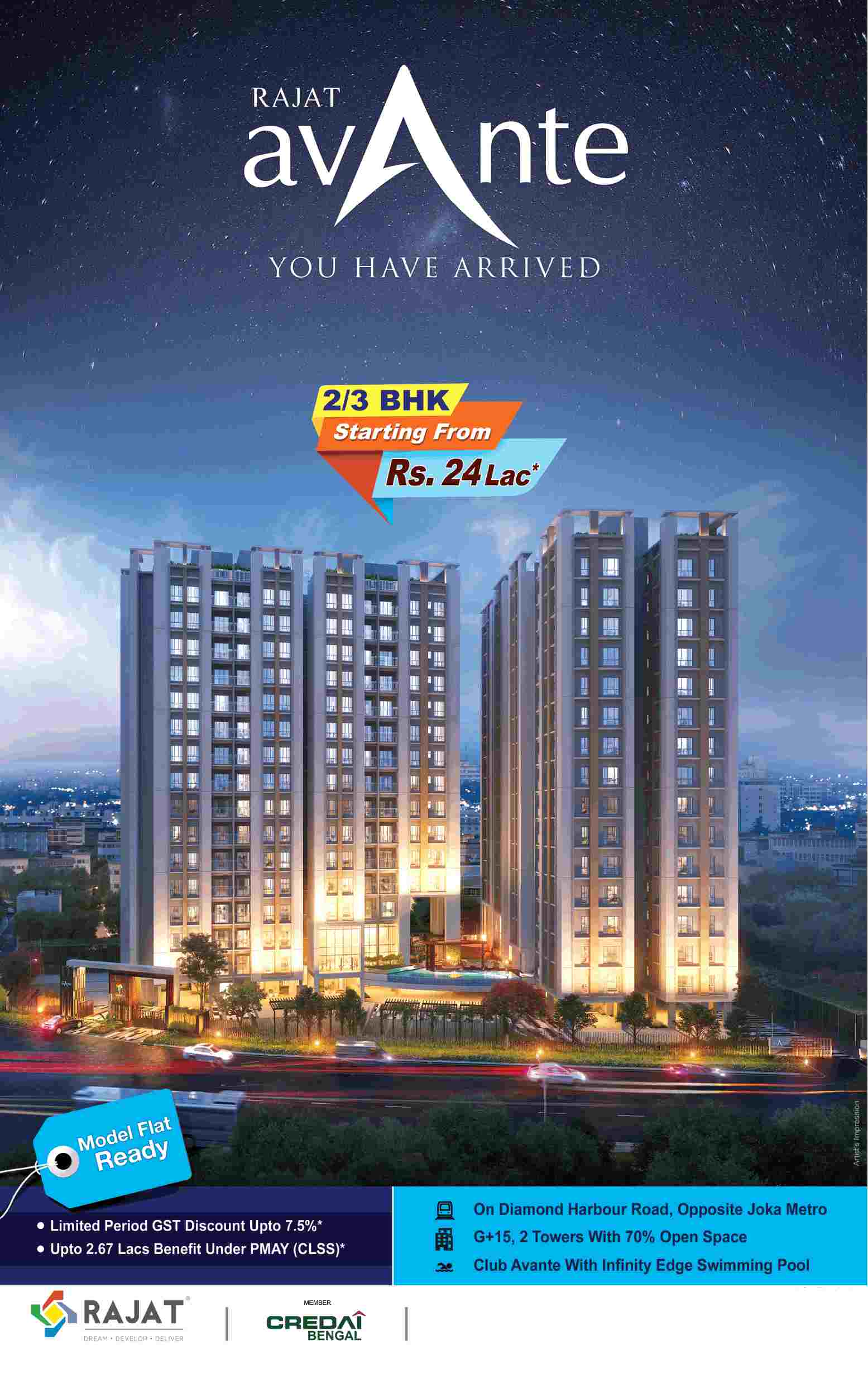 Model flat ready at Rajat Avante in Kolkata Update